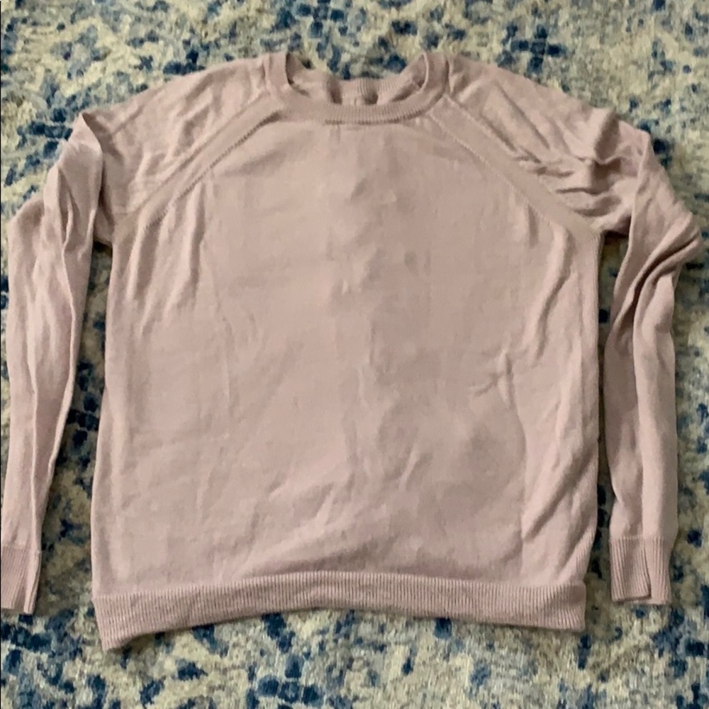 Lululemon Pink Sweater with back detail